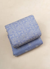 Premium Mul Chanderi Baby Blue Color Mix And match Embroidery Fabric.