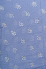 Premium Mul Chanderi Baby Blue Color Mix And match Embroidery Fabric.