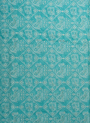 Premium Mul Chanderi Sky Blue Color Mix And match Embroidery Fabric.