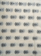Mul Chanderi Dyeable Floral Pattern Embroidery Fabric.