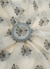 Mul Chanderi Dyeable Floral Pattern Embroidery Fabric.