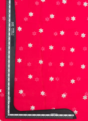 Pure Organza Dark Pink Color Saali And Pearl Embroidery Fabric.