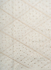Mul Chanderi Dyeable Mukesh Work Embroidery Fabric.