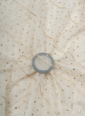 Mul Chanderi Dyeable Mukesh Work Embroidery Fabric.