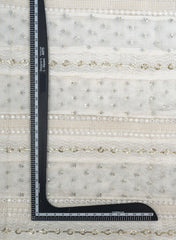 Mul Chanderi Dyeable Sequins Embroidery Fabric.