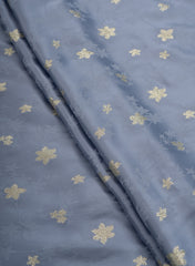 Pure Viscose Satin Light Purple Color With Jacquard Butti Dyed Fabric