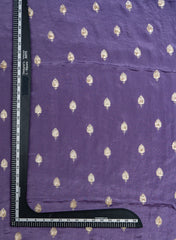 Pure Chinnon Chiffon Purple Color Zari And Sequins Butta Pattern Embroidery Fabric.
