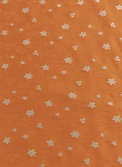 Pure Viscose Satin Orange Color With Jacquard Butti Dyed Fabric