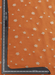 Pure Viscose Satin Orange Color With Jacquard Butti Dyed Fabric