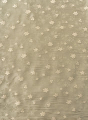 Pure Viscose Satin Biege Color With Jacquard Butti Dyed Fabric