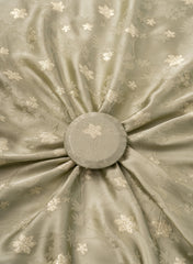 Pure Viscose Satin Biege Color With Jacquard Butti Dyed Fabric