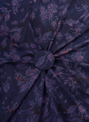 Cotton Mulmul Shades Of Purple Color Floral Pattern Dabu Print Fabric.