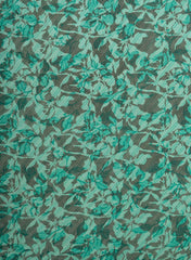 Pure Cotton Cambric Shades Of Green Color Floral Pattern Dabu Hand Block Print Fabric.