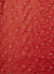 Pure Viscose Satin Red Color With Jacquard Butti Dyed Fabric