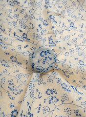 Pure Linen OffWhite Color Floral Natural Print Fabric.