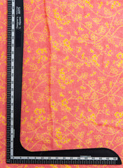 Pure Linen Peachish Pink Color Floral Natural Print Fabric.