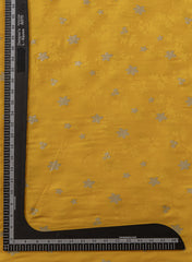 Pure Viscose Satin Yellow Color With Jacquard Butti Dyed Fabric