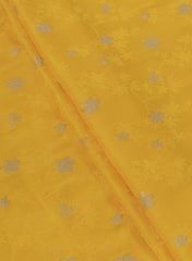 Pure Viscose Satin Yellow Color With Jacquard Butti Dyed Fabric