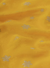 Pure Viscose Satin Yellow Color With Jacquard Butti Dyed Fabric