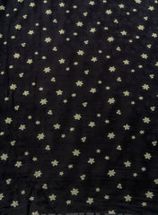 Pure Viscose Satin Black Color With Jacquard Butti Dyed Fabric