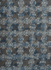 Pure Cotton Cambric Grey Color Geometrical Pattern Dabu Hand Block Print Fabric.