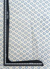 Pure Linen OffWhite Color Bandhani Natural Print Fabric.