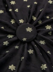 Pure Viscose Satin Black Color With Jacquard Butti Dyed Fabric