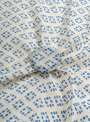 Pure Linen OffWhite Color Bandhani Natural Print Fabric.