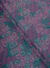 Pure Cotton Cambric Lavender Color Geometrical Pattern Dabu Hand Block Print Fabric.