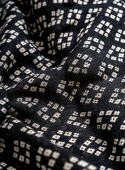 Pure Linen Black Color Bandhani Natural Print Fabric.