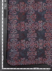 Pure Cotton Cambric Shades Of Wine Color Geometrical Pattern Dabu Hand Block Print Fabric.