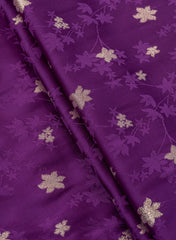 Pure Viscose Satin Purple Color With Jacquard Butti Dyed Fabric