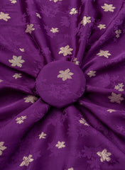 Pure Viscose Satin Purple Color With Jacquard Butti Dyed Fabric