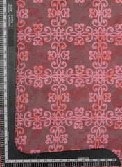 Pure Cotton Cambric Dark Mauve Color Geometrical Pattern Dabu Hand Block Print Fabric.