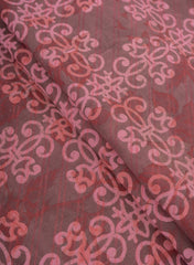 Pure Cotton Cambric Dark Mauve Color Geometrical Pattern Dabu Hand Block Print Fabric.