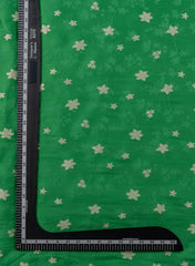 Pure Viscose Satin Emerald Green Color With Jacquard Butti Dyed Fabric