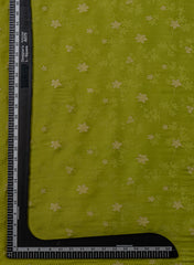 Pure Viscose Satin Olive Green Color With Jacquard Butti Dyed Fabric