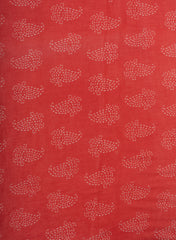 Cotton Mulmul Mix And Match Amaranth Red Color Screen Print Fabric.