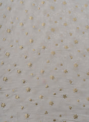 Pure Viscose Satin White Color With Jacquard Butti Dyed Fabric