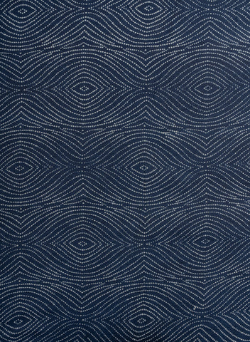 (Pre Cut-2.5 Meter) Cotton Mulmul Navy Blue Color Bandhani Pattern Screen Print Fabric.