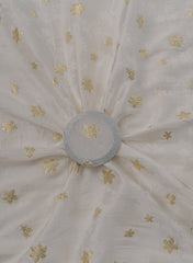 Pure Viscose Satin White Color With Jacquard Butti Dyed Fabric