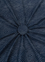 Cotton Mulmul Navy Blue Color Bandhani Pattern Screen Print Fabric.