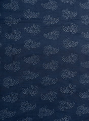 Cotton Mulmul Mix And Match Navy Blue Color Screen Print Fabric.