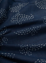 Cotton Mulmul Navy Blue Color Paisley Pattern Screen Print Fabric.