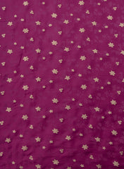 Pure Viscose Satin Magneta Color With Jacquard Butti Dyed Fabric