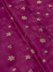 Pure Viscose Satin Magneta Color With Jacquard Butti Dyed Fabric