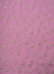 Pure Viscose Satin Baby Pink Color With Jacquard Butti Dyed Fabric