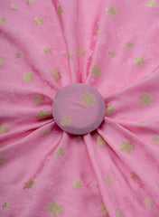 Pure Viscose Satin Baby Pink Color With Jacquard Butti Dyed Fabric