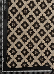 Pure Cotton Cambric Black And Off White Color Geometrical Pattern Dabu Hand Block Print Fabric.