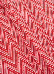 Pure Cotton Cambric Mix And Match Red Color Block Print Fabric.